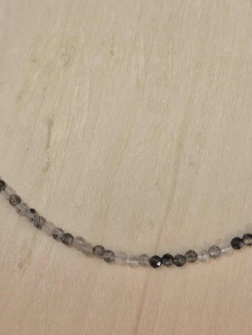 🖤🩶NEW🖤🩶 PRETTY!! 2MM Faceted Natural BLACK CRYSTAL Necklace